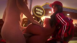 1boy 1girls 3d abs anal anal_sex animated ass blender breasts brown_hair brown_skin brunette cap corkscrew_position deep_penetration epic_games eye_contact eyelashes eyeshadow female fortnite hat large_breasts long_hair lying_on_side male moaning naughty_face nipples on_side pleasure_face red_eyes red_lipstick rexxcraft ruby_(fortnite) sex shorter_than_10_seconds slim sound sunset video