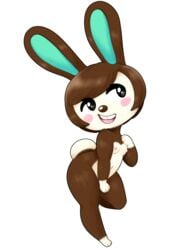 animal_crossing anthro breasts brown_hair carmen_(animal_crossing) cute female female_only nintendo nipples source_request thick_thighs thighs thousandarms year_request