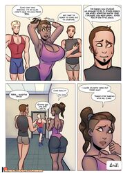 1girls 2boys alien alien_girl breast_expansion breasts cleavage clothing comic english english_text female gender_transformation genderswap huge_breasts male mtf_transformation notzackforwork sci-fi science_fiction scifi transformation