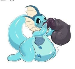 1boy ambiguous_gender belly big_belly chubbuppy equine_penis fellatio furry hybrid_penis interspecies larger_male male multi_nipple nipples pokémon_(species) pokemon pokemon_(species) pokemon_rgby scolipede see_through shoripurin size_difference sweat testicles vaporeon