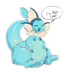 ambiguous_gender chubbuppy chubby closed_eyes cum_filled cum_inflation cumflation excessive_cum feral furry goo inflation multi_nipple pokémon_(species) pokemon pokemon_(species) pokemon_rgby shoripurin slime solo speech_bubble sweat text thick_thighs vaporeon wide_hips