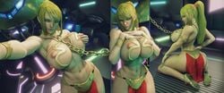 3d abs ass banskinator big_ass big_breasts bikini blonde_hair breasts cleavage costume female female_only huge_ass huge_breasts large_breasts looking_at_viewer metroid muscles muscular muscular_female naughty_face nintendo nipples samus_aran sci-fi science_fiction scifi seductive seductive_smile slave_bikini slave_leia_(cosplay) smile solo solo_female thick_thighs urbanator