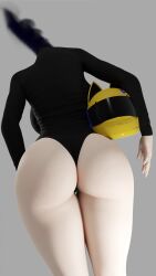 1girls 3d 3d_(artwork) ass_focus big_ass big_breasts celty_sturluson curvy dullahan durarara!! from_behind headless helmet mashekashe thick_thighs voluptuous