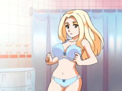 1boy 4:3 animated ass_expansion blonde_hair bra breast_expansion breasts female gender_transformation genderswap genderswap_(mtf) hair_color_change hair_growth hips long_hair mtf_transformation rikeza rule_63 transformation underwear