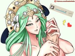 desiredelta fire_emblem fire_emblem:_three_houses green_eyes green_hair handjob rhea_(fire_emblem)