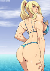 1girls ass back_muscles big_ass big_breasts breasts cleavage danusko elee0228 female female_only large_breasts metroid muscles muscular muscular_female nintendo samus_aran solo