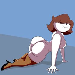 ass big_ass brown_hair bubble_butt female_only happylikeawall high_heels scarecorrode stockings tagme white_skin youtube