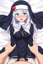 ai_generated blue_eyes boku_wa_tomodachi_ga_sukunai censored missionary_position no_panties nun takayama_kate