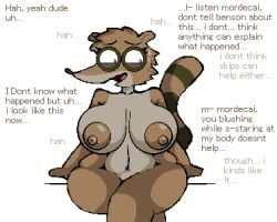 big_breasts busty_female female pixel_art regular_show rigby_(regular_show) rule_63