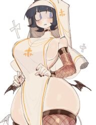 azazel_(helltaker) breasts helltaker looking_at_viewer nun sideboob thick_thighs thick_thighs_save_lives usa37107692