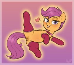 animal_genitalia animal_pussy cub equine_genitalia equine_pussy female female_only feral feral_only friendship_is_magic hasbro heretichesh my_little_pony orange_body orange_fur purple_hair pussy scootaloo_(mlp) solo young