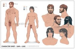 2boys abs arm_hair bara beard beard_stubble bespectacled chest_hair completely_nude cropped_torso facial_hair flaccid glasses goatee hairy large_pectorals luke_(mewniverse) magnum_opus_(mewniverse) male_focus male_pubic_hair mature_male mewniverse multiple_boys multiple_views muscular muscular_male navel navel_hair nipple_hair nipples nude pectorals pubic_hair reference_inset sam_(mewniverse) short_hair sideburns sparse_arm_hair sparse_leg_hair sparse_navel_hair stomach thick_chest_hair thick_eyebrows thighs uncensored undercut