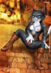 1girls anthro ass bbmbbf belt boots breasts cat dreamworks feline female female_only fur fur34 furry kitty_softpaws looking_at_viewer open_mouth palcomix paramount_pictures puss_in_boots_(dreamworks) puss_in_boots_(film) pussy shrek_(series) solo spread_pussy spreading tongue universal_studios