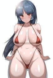 1girl 1girls big_breasts bikini female huge_breasts large_breasts long_hair pokemon red_eyes sabrina_(pokemon) swimsuit swimwear thick_thighs wide_hips