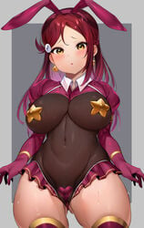 ass_visible_through_thighs blush bunny_ears earrings large_breasts love_live! love_live!_sunshine!! maebari pasties red_hair revealing_clothes sakurauchi_riko source_request tagme tem10 thick_thighs thighhighs wide_hips yellow_eyes