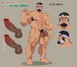 balls bara beard big_balls big_penis boner erection facial_hair flaccid king_dyron_(robertsilva) male male_only muscles muscular nude oc original_character penis robertsilva2019 solo solo_male