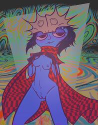 ac1dxd alien alien_girl big_breasts blue_hair blue_skin breasts digital_drawing_(artwork) digital_media_(artwork) fanart female female_focus female_only humanoid humanoid_pussy hylics psychedelic psychedelic_background pussy rpg self_upload somsnosa_(hylics) video_game