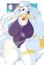 anthro big_breasts blue_eyes blue_sclera breasts dragon female female_dragon female_pokemon fur furred_dragon generation_5_pokemon huge_breasts hyper legendary_pokémon legendary_pokemon long_hair nintendo pokémon_(species) pokemon pokemon_(species) princedragonsfw reshiram solo thick_thighs verity_(e1lumi) white_body white_fur white_hair wide_hips