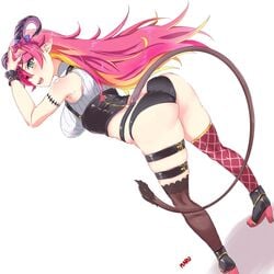 ass black_panties hololive hololive_gen_5 hololive_japan mano_aloe pointy_ears succubus thick_thighs topwear virtual_youtuber