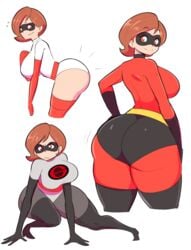 1girls alternate_costume armwear ass back big_ass bodysuit bottom_heavy breasts brown_hair brown_hair_female clothed clothing costume curvy dat_ass disney elastigirl elastigirl_(original_supersuit) elastigirl_(the_incredibles_2_supersuit) eyewear female female_only footwear fully_clothed glove gloves handwear helen_parr huge_ass huge_breasts large_ass legwear mask milf mother multiple_poses pixar short_hair skin_tight smooth_skin solo superheroine the_incredibles the_incredibles_2 theycallhimcake thick thick_ass thick_thighs thigh_boots thighhighs voluptuous white_background wide_hips