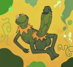 abstract_background amphibian anthro anthro_only anus balls big_balls big_penis demomed_(artist) digital_media_(artwork) disney erection foreskin frog genitals gigaboy green_body huge_balls huge_cock humanoid humanoid_genitalia humanoid_penis hyper hyper_balls hyper_genitalia hyper_penis kermit_the_frog looking_at_viewer male male_only mammal muppets nude penis simple_background solo the_muppet_show vein