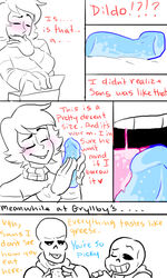 comic_page detachable_penis dildo frisk licking male_only nsfwshamecave papyrus sans undertale