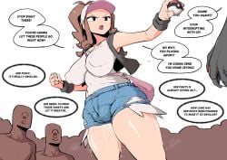 1girls alternate_breast_size booty_shorts breasts brown_hair cameltoe cameltoe_shorts dark-skinned_male dark_skin english_text faceless_male female hat hilda_(pokemon) jean_shorts large_breasts light-skinned_female light_skin long_hair multiple_boys nintendo oblivious pokemon pokemon_bw ponytail puffy_pussy pussy_juice pussy_juice_drip pussy_juice_leaking short_shorts shorts thick_thighs ugly_man wet_pussy wide_hips woohyoot