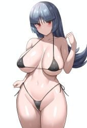 1girl 1girls big_breasts bikini female huge_breasts large_breasts long_hair pokemon red_eyes sabrina_(pokemon) swimsuit swimwear thick_thighs wide_hips