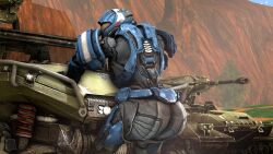 armor azul_uwu big_ass big_butt female female_spartan_(halo) halo_(game) halo_(series) halo_reach presenting_hindquarters