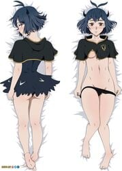 bed big_ass black_bulls_uniform black_clover black_hair horns kuudere mandio_art medium_breasts red_eyes secre_swallowtail short_hair