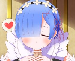 blue_eyes blue_hair censored cum cum_in_mouth fellatio female male re:zero_kara_hajimeru_isekai_seikatsu rem_(re:zero) short_hair straight tamezou