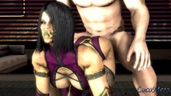 1boy 1girls 3d animated black_hair doggy_style locomojo mileena mortal_kombat no_sound partial_male short_hair source_filmmaker tagme video