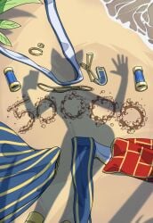 2025 beach dressed_shadow egyptian_clothes feline female jewelry nulia plant smartphone taking_picture tarahe water