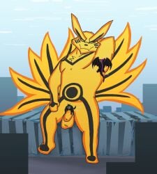 absurd_res american_dragon:_jake_long anthro armpit_sniffing asdf16 balls canid canine danny_phantom dark_dragon_(american_dragon) disney extreme_size_difference flaccid fox genitals hi_res humanoid_genitalia humanoid_penis humping kurama macro male mammal naruto naruto_shippuden nickelodeon penis size_difference sniffing tailed_beast wulf_(danny_phantom)