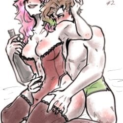1boy 1boy1girl 1girls aries_draw bbw big_breasts black_clover blush boxer_briefs boxers briefs brown_hair busty cleavage clothing couple drunk drunk_female drunk_sex duo duo_focus female finral_roulacase from_behind from_behind_position green_highlights grinding grinding_on_penis grinding_through_clothes hand_on_head hi_res high_resolution highres imminent_sex kneeling large_breasts legwear light-skinned_female light-skinned_male light_skin lingerie lips lipstick looking_pleasured makeup male male/female nose_blush on_knees pale-skinned_female pale-skinned_male pale_skin parted_lips partially_clothed pink_hair pink_lips pink_lipstick pleasure_face red_lingerie revealing_clothes romantic romantic_ambiance romantic_couple spiky_hair stockings straight thick_thighs thigh_grab thighhighs thighs underwear vanessa_enoteca very_high_resolution wine wine_bottle