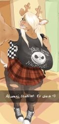 big_breasts breasts cleavage deltarune dullvivid female furry huge_breasts noelle_holiday tagme thick_thighs wide_hips