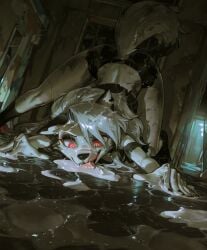 1girls abandoned_building anthro crawling cum cum_drip cum_in_mouth cum_on_ass cum_on_body cum_on_face cum_on_floor cum_on_hair cum_on_self cum_on_tongue cum_on_upper_body cum_puddle dark desperation drinking drinking_cum female furry hellhound helluva_boss licking licking_cum licking_floor loona_(helluva_boss) mind_broken on_all_fours wolf wolf_girl