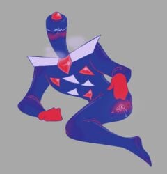1boy 1cuntboy blush cuntboy deltarune deltarune_chapter_3 embarrassed intersex male showing_pussy solo_cuntboy tv_remote wet_pussy zapper_(deltarune)