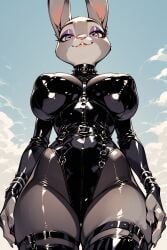 ai_generated breasts bunny_ears bunny_girl dominant furry judy_hopps large_breasts leather zootopia