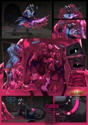 absurd_res anal anal_sex anthro biped black_body black_fur blush breast_play breasts chastity_device clothing collar comic curse cursed_clothing cursed_item debuff dialogue dragon elemental_manipulation english_text european_mythology fire fire_manipulation fur futanari game_mechanics gameplay_mechanics genitals goo_(disambiguation) half-erect herm hi_res internal intersex item_description khail lock_bulge lock_symbol male miramint mythological_creature mythological_scalie mythology null_bulge panties penetration penis profanity prostate_stimulation scalie side_view solo stat_display status_effect stomach_bulge tail tentacle text torn_clothing underwear western_dragon wyvern