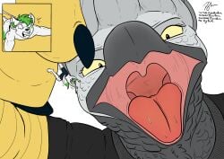 adrienne_(dylbun) anthro avian bare_chest bird bird_feet canine caught close-up comic_panel digital_art domination drool dylbun emo extreme_size_difference fearplay feet female female/male femdom furry giantess goth goth_girl grabbing green_hair harpy_eagle heels humiliation implied_vore macro macro_micro male micro muscular open_mouth perspective predator_prey prey size_difference sizeplay soles struggling submission sweat talons toes tongue_out unaware unwilling vore wolf