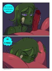2boys azedo azedo_(adulto) big_penis blowjob deep_blowjob dick gay gay_male gay_sex green_hair morajo mundo_torajo penis quartz_devils red_body twink yaoi