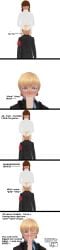 blonde_hair_male blue_eyes_male blush brunette_futa comic cum_on_face cumshot_on_face edit fureddo_jonzu futa_on_male green_eyes ocxcanon oral_penetration oral_sex text valentina17 valentina17(character) wanting_more white_background