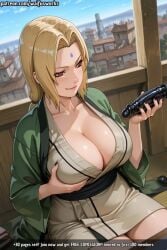ai_generated big_breasts dildo huge_breasts inminent_sex masturbation naruto_(series) patreon sex_toy tsunade waifusworks
