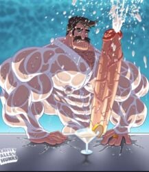 1boy big_penis cumshot gravity_falls hyper_muscles hyper_penis male male_only muscular muscular_male preston_northwest solo wet_clothes wolfiecanem