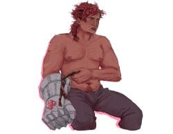 belly belly_button bulge comic cookie_run cookie_run_kingdom dark_skin nude shirtless sweating wildberry_cookie