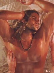 2boys 3d armpit armpits arthur_morgan artistic_nude bead_necklace beard_stubble body_hair charles_smith dark-skinned_male facial_hair feather_hair_ornament feeling_chest feeling_up fit_male foreplay gay hairy_hands hand_hair handsome highres holding_chest kaph love male/male male_only man_boobs moobs muscular_male native_american necklace nipples no_sex no_visible_genitalia nonsexual_nudity nude offscreen_character offscreen_male on_back pecs pinup red_dead_redemption_(series) red_dead_redemption_2 romantic_ambiance sfm source_filmmaker submissive_male suggestive suggestive_pose wholesome yaoi