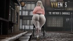 1girls 3d ass back_view cover_page female female_only gigantic_ass huge_ass mother_miranda_(resident_evil) pervertmuffinmajima resident_evil resident_evil_8:_village solo solo_female standing tight_clothing