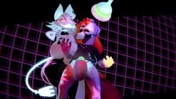16:9 3d_(artwork) anthro asscaster big_breasts bovid breasts bulge caprine clothed clothing deltarune digital_media_(artwork) female forced forced_transformation glowing goat hi_res j8-bit_(cakebatterbossmonster) machine male male/female mammal pattern_background robot simple_background smile tasque_manager_(deltarune) transformation undertale_(series) underwear vaporwave werewire widescreen