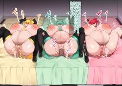 1boy 2d 2d_(artwork) 3girls after_anal after_sex ahe_gao akita_neru anal anal_beads anal_beads_in_ass anal_beads_pull anal_sex anus areola_slip areolae arms_up ass barely_clothed bed before_sex big_ass big_belly big_breasts big_nipples bikini blue_eyes blue_hair blush blush boots breasts censored censored_pussy cum cum_in_ass cum_inside cumflated_belly cumflation curvaceous curvy curvy_female curvy_figure dialogue fanloid fat_thighs female gaping gaping_anus gigantic_breasts hair_ornament hatsune_miku holding_legs horny horny_female huge_areolae huge_ass huge_breasts huge_nipples huge_thighs hyper hyper_breasts imminent_sex japanese_dialogue japanese_text kasane_teto kasane_teto_(sv) large_areolae large_ass large_breasts laying_on_bed looking_pleasured male massive_breasts micro_bikini miru_cocoa motion_lines nail_polish navel necktie necktie_between_breasts nipple_slip nipples painted_nails pink_nipples plump plump_breasts plump_labia plump_thighs ponytail presenting pussy pussy_peek red_eyes red_hair sex shiny_skin spread_legs straight striped_bikini synthesizer_v text thick_thighs thighhighs thighs trembling twin_drills twintails utau venus_body vocaloid voluptuous voluptuous_female wide_hips yellow_eyes yellow_hair